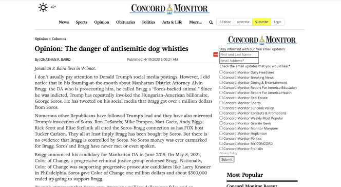 screenshot of Concord Monitor