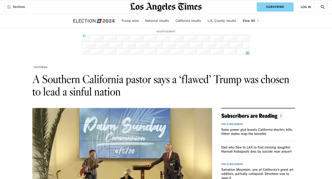 screenshot of LATimes