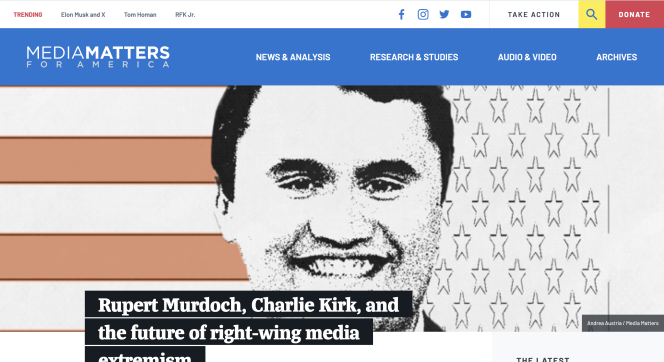 screenshot of Media Matters