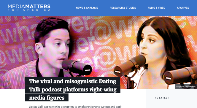 screenshot of Media Matters