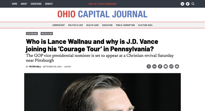 screenshot of Ohio Capital Journal