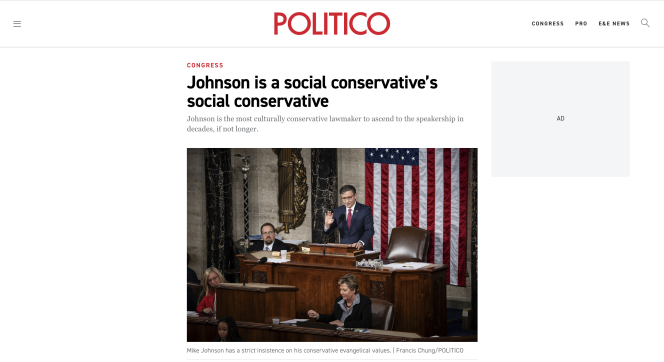 screenshot of Politico