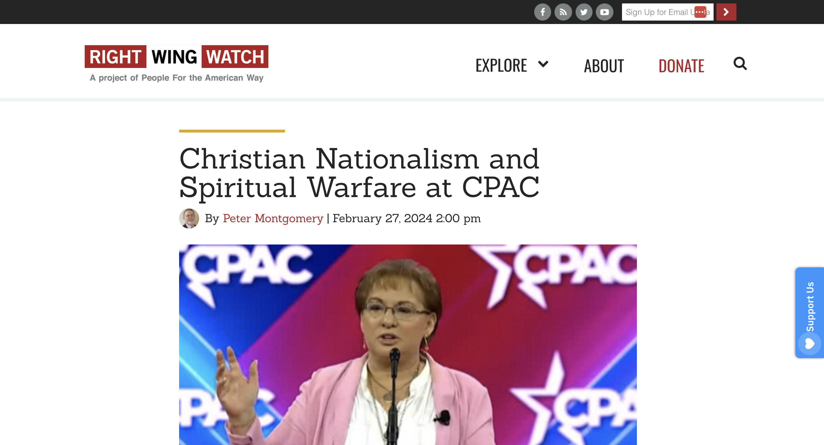 screenshot of Right Wing Watch