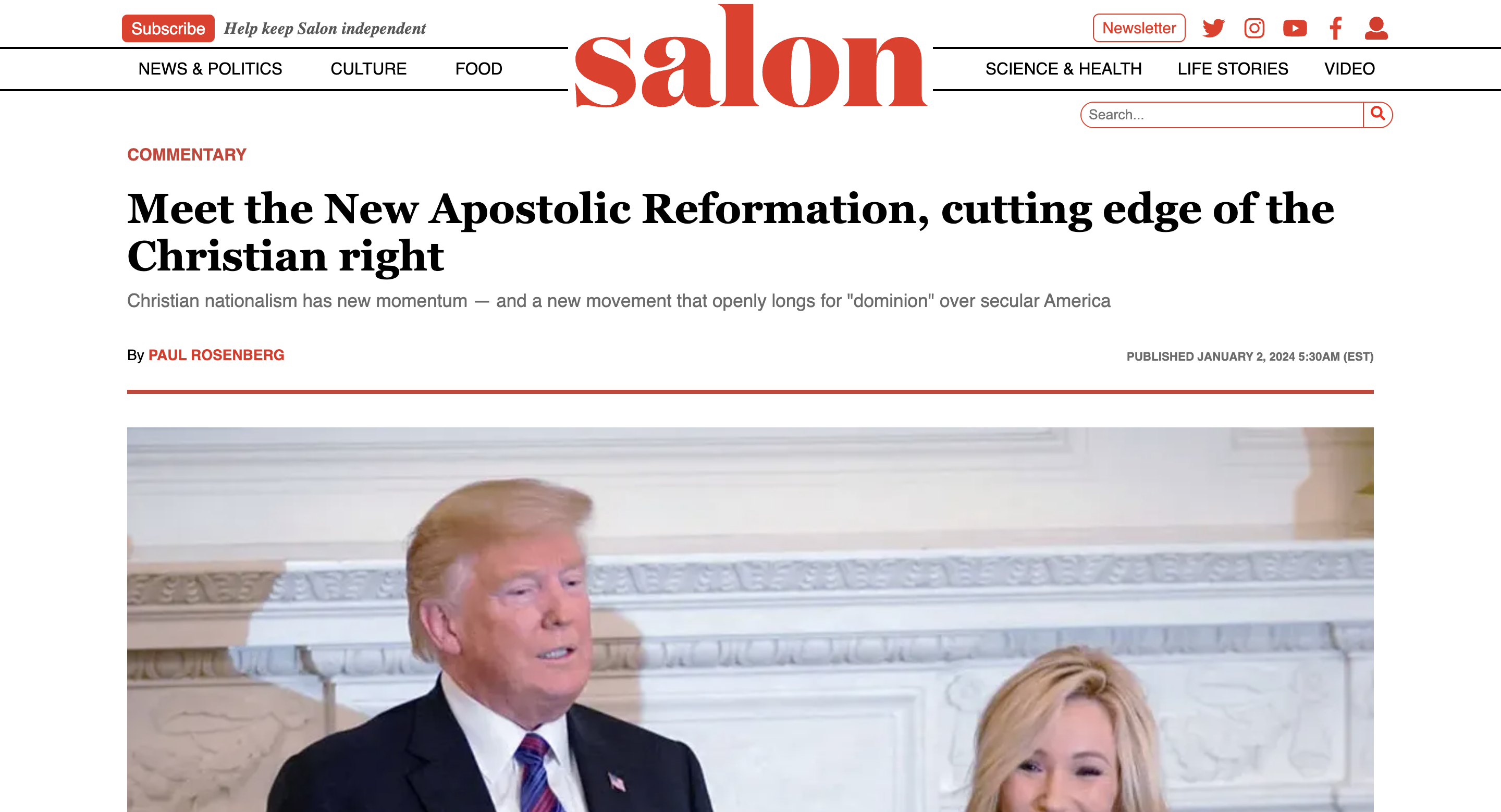 screenshot of Salon