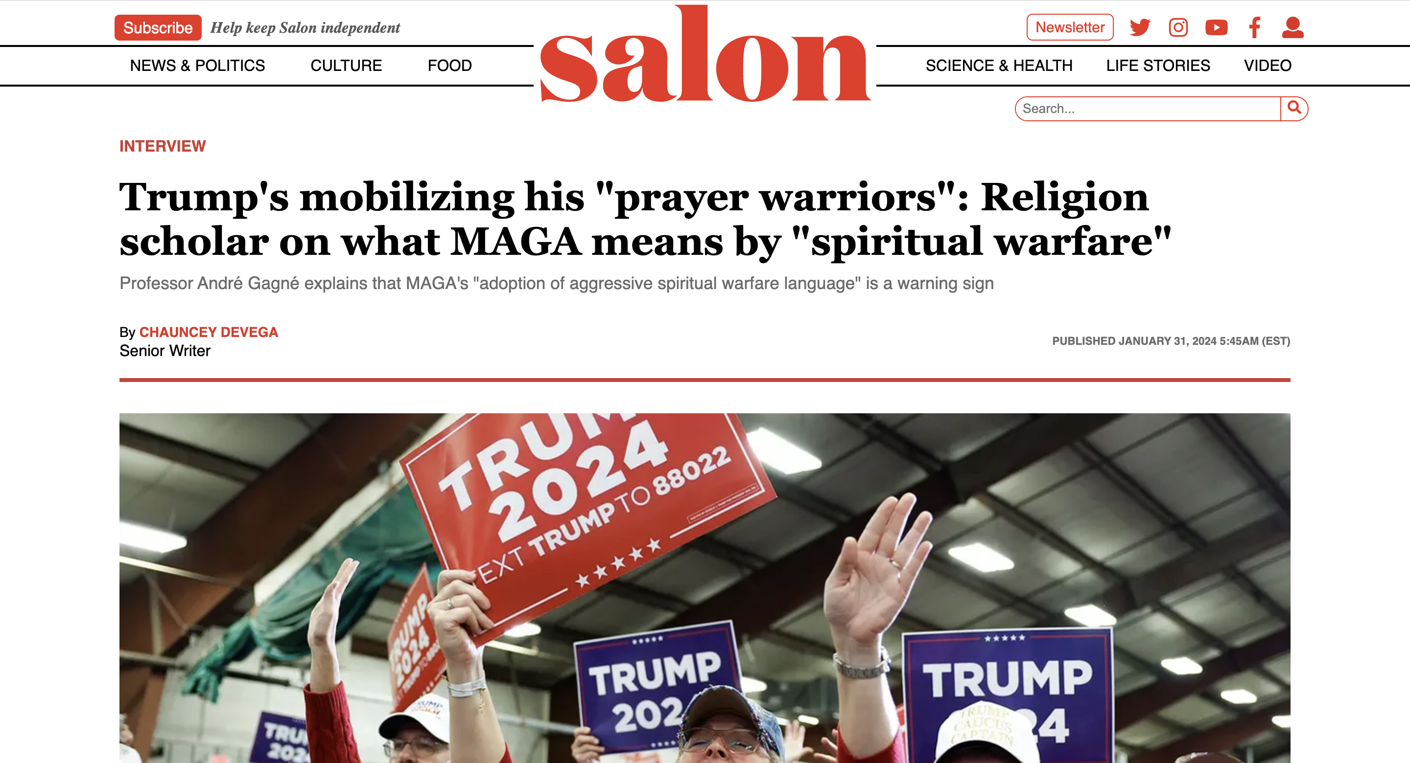 Screenshot of Salon