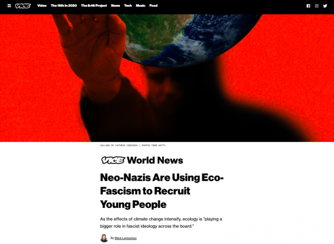 Screenshot of Vice article webpage