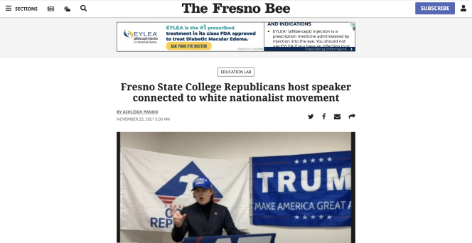 A screenshot of The Fresno Bee