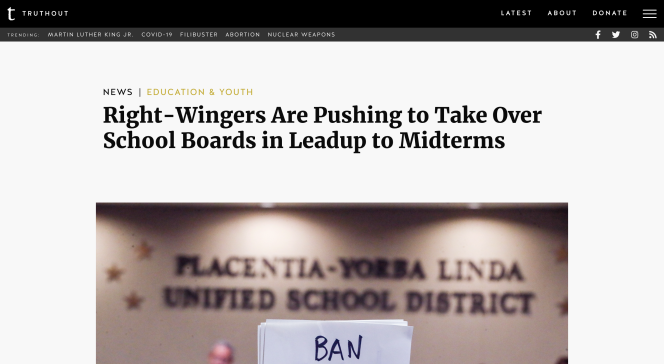 Screenshot of Truthout