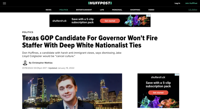 Screenshot of HuffPost