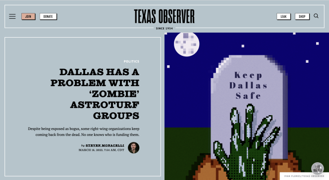 screenshot of Texas Observer