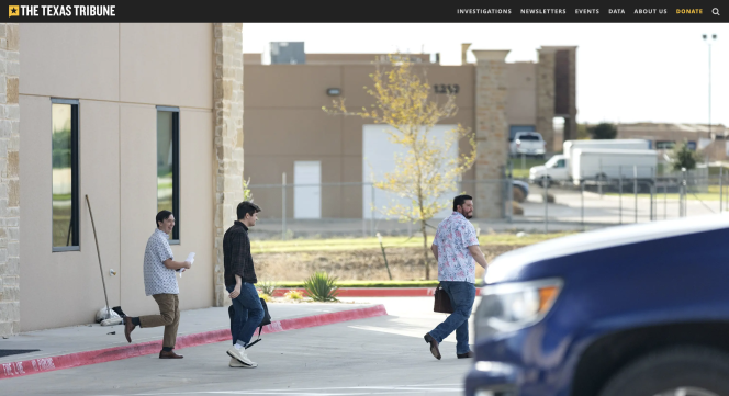 screenshot of Texas Tribune