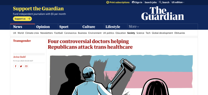 screenshot of The Guardian