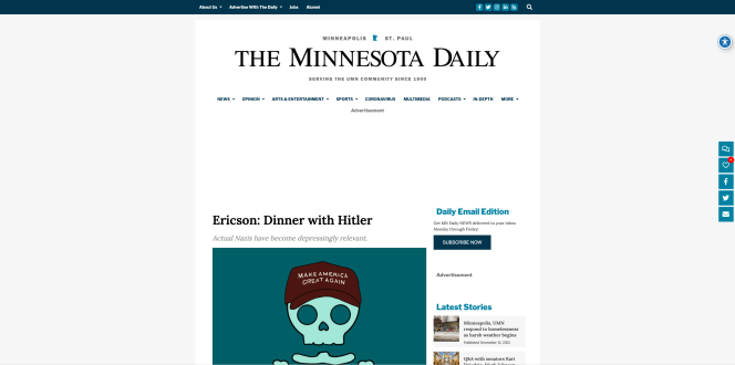 screenshot of the minnesota daily