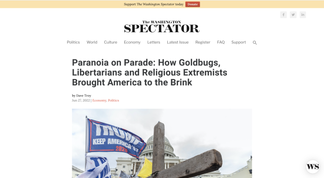 screenshot of The Washington Spectator