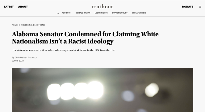 Screenshot of Truthout