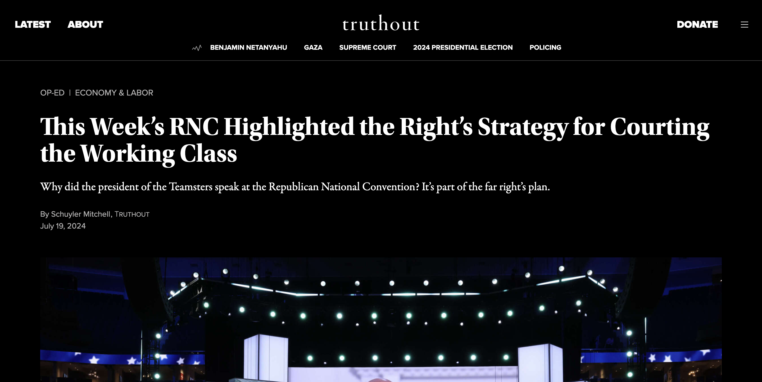 screenshot of Truthout