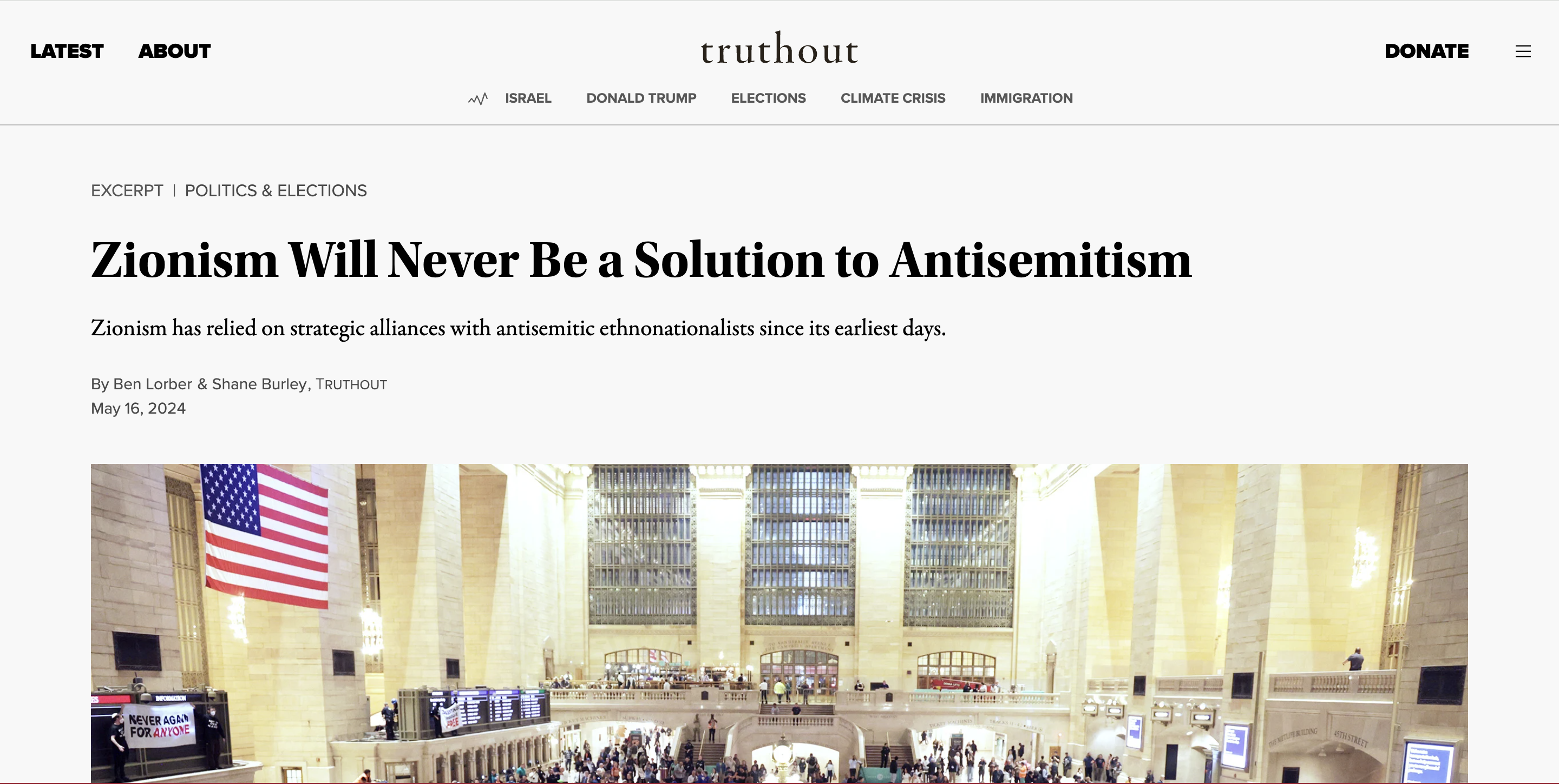 screenshot of Truthout