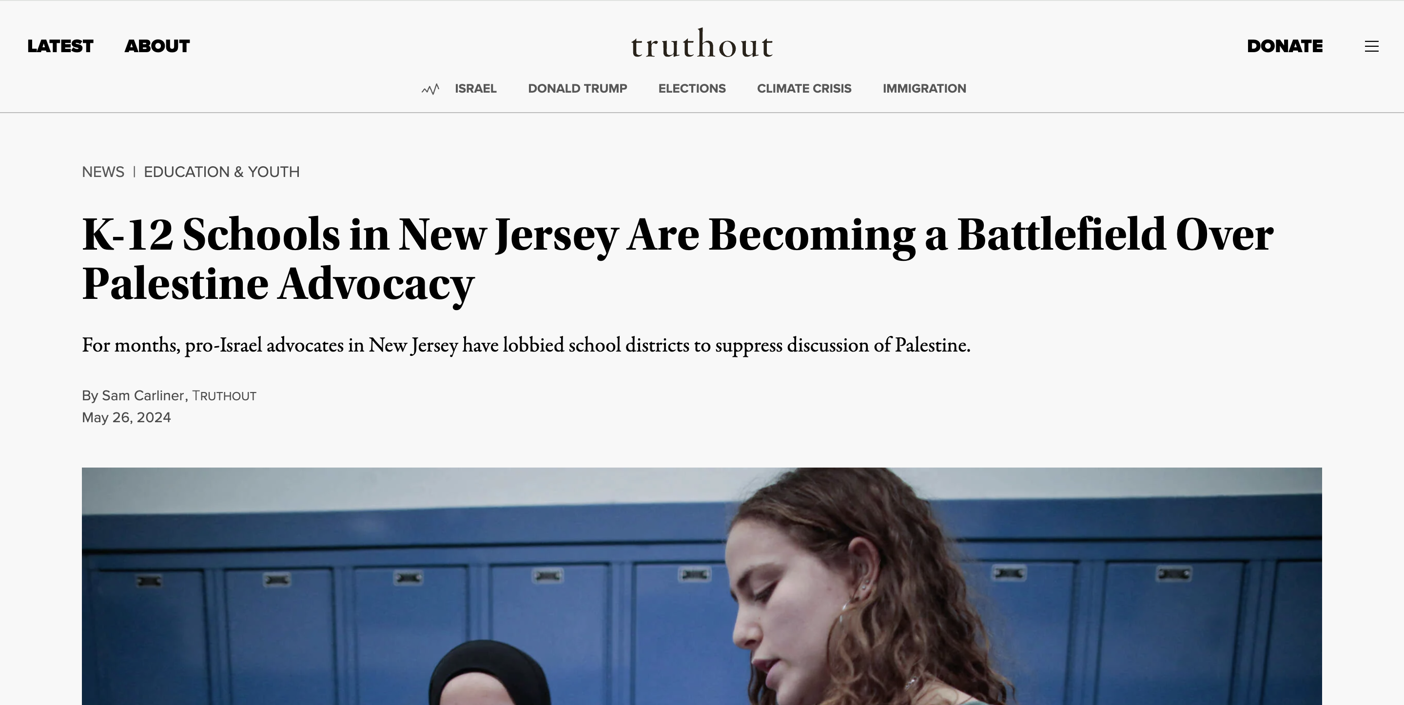 screenshot of Truthout