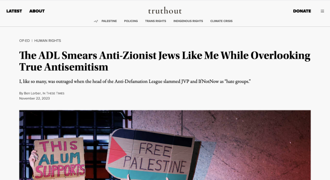 Screenshot of Truthout